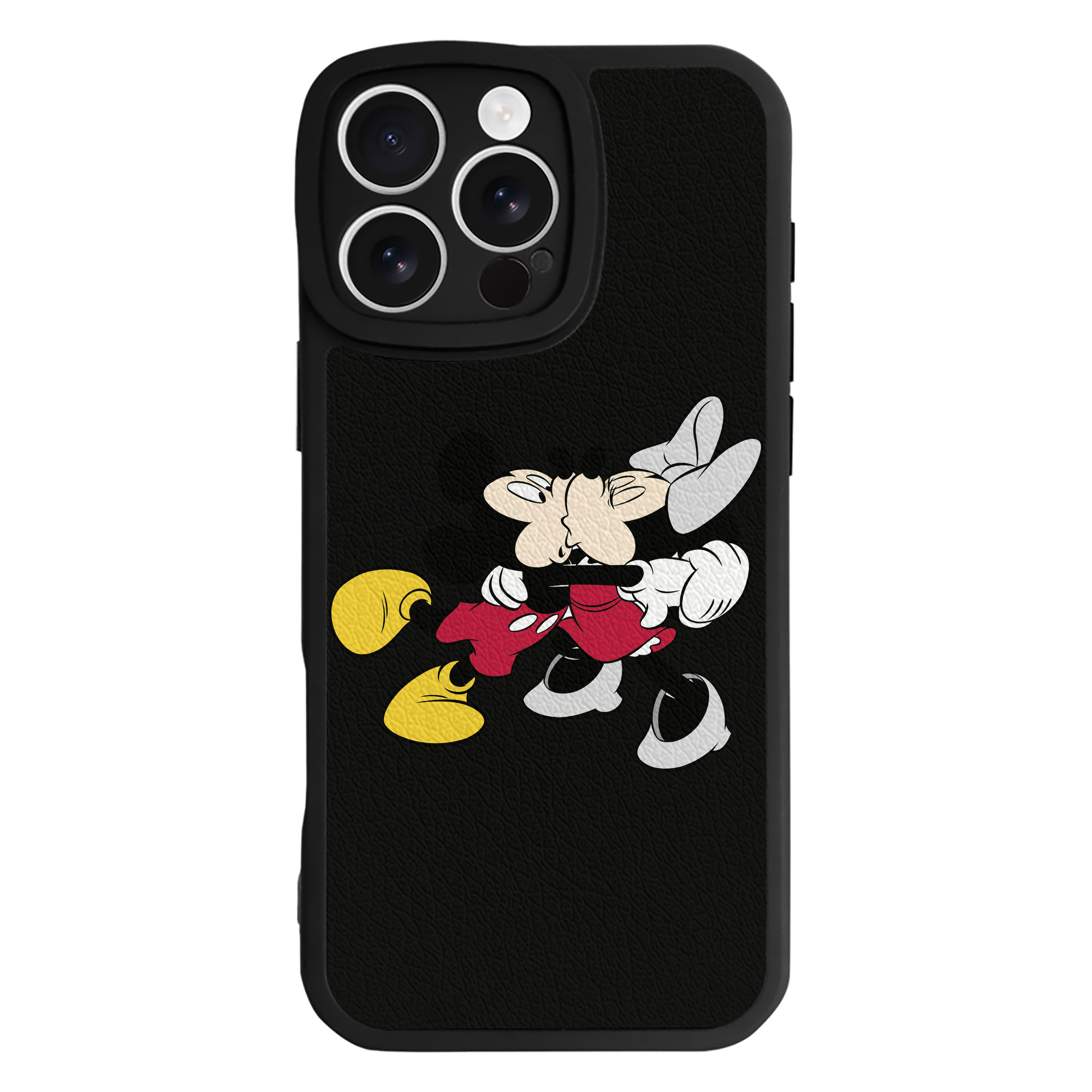 （画像用） ミッキーマウス Mickey Mouse 【iPhone 16シリーズ対応】シリコンスマホケース（レザー調） 材質：シリコン